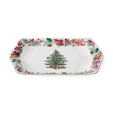Spode Christmas Tree -  Ceramic Dessert / Sandwich Tray - 2023