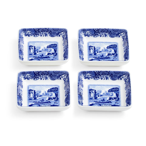 NEW - Spode - Blue Italian - Square Dishes - Set of 4