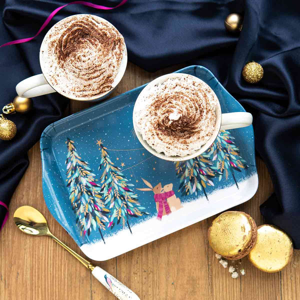 Sara Miller Woodland Tales Lot De 4 Tasses De Noël En Porcelaine Fine Or 22 Carats - 340ml