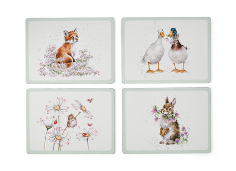 NEW - Wrendale - Extra Large Placemats - Box Set of 4 - Wildflowers  - ORDER NOW FOR AUGUST DELIVERY