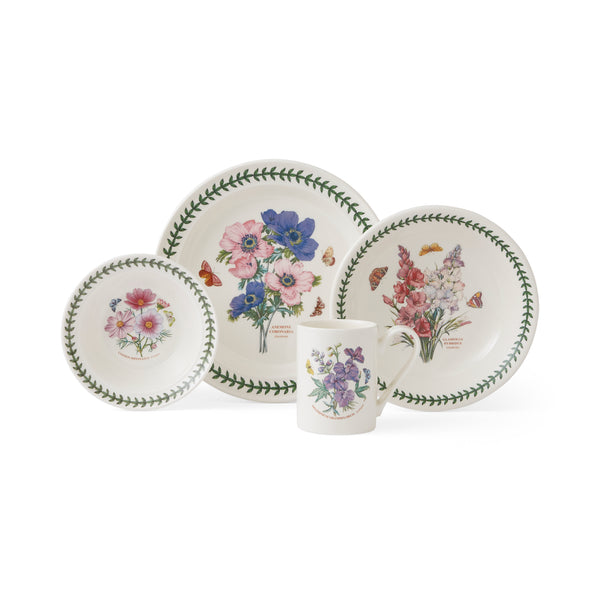 NEW Portmeirion Botanic Garden Piece Set Anemone, Gladiolus,  Cosmos and Larkspur