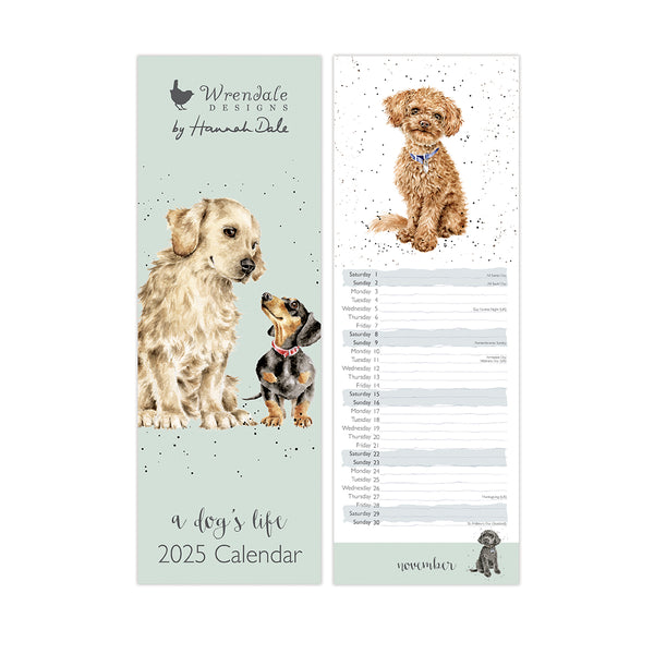 NEW Wrendale A Dog's Life Slim Calendar 2025 HOUSE OF PORTMEIRION