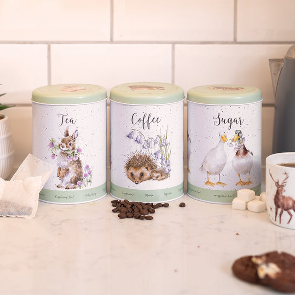 NEW Wrendale Tea, Coffee Sugar Canisters Set of The