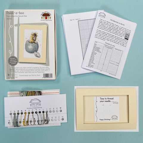 Bothy Threads - Wrendale - Greeting Card Cross Stitch Kit - Peek-a-boo