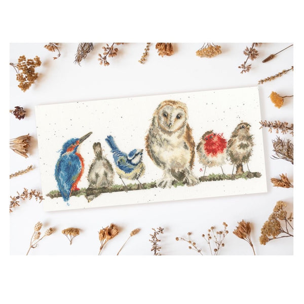 Kit Point De Croix "Poule Curieuse" Hannah Dale - Toile Aïda 14 Fils - Motif 26x26 Cm - Coton Ombré - Bothy Threads - 3