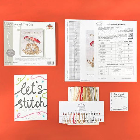 NEW - Bothy Threads - Wrendale - Cross Stitch Kit - Mushroom At The Inn