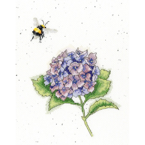 Bothy Threads - Wrendale - Cross Stitch Kit - The Busy Bee - Bee & Hydrangea