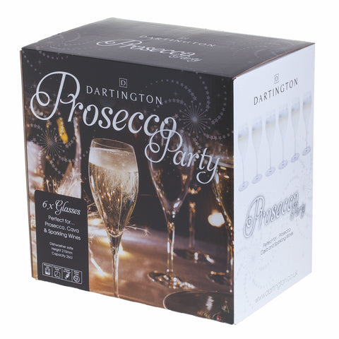 Dartington Crystal - Party Pack - Prosecco Glasses - Box Set of 6