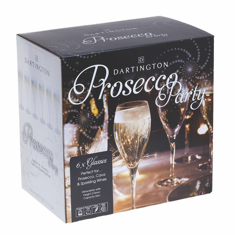 Dartington Crystal - Party Pack - Prosecco Glasses - Box Set of 6