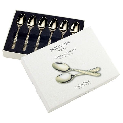 Arthur Price Monsoon Mirage - 6 Tea Spoons Set ( Champagne Gold )