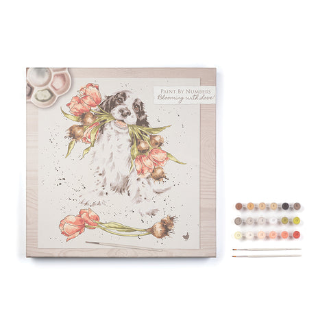 Wrendale - Craft Collection - Paint By Numbers - Blooming with Love Spaniel with Tulips