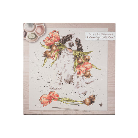 Wrendale - Craft Collection - Paint By Numbers - Blooming with Love Spaniel with Tulips