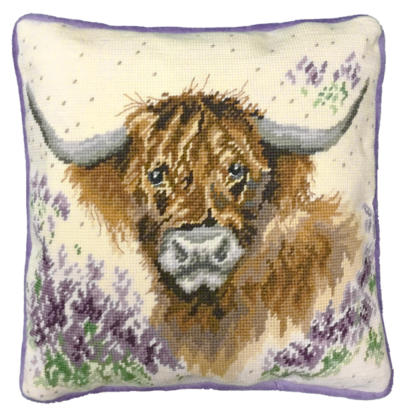 Bothy Threads - Wrendale - Tapestry Kit - Highland Heathers - Highland Cow