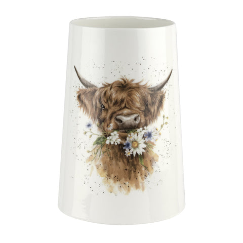 Wrendale Large Vase - Highland Cow