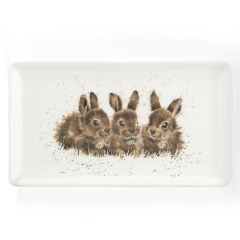 Wrendale - Small Ceramic Rectangular Plate - Rabbits