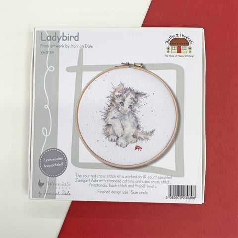 Bothy Threads - Wrendale - Cross Stitch Kit - Ladybird - Cat and Ladybird