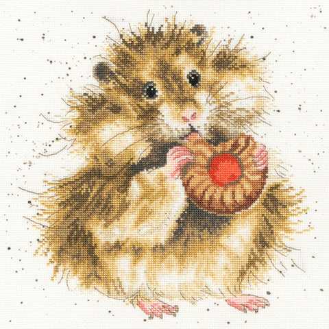 Bothy Threads - Wrendale - Cross Stitch Kit - The Diet Starts Tomorrow - Hamster with Biscuit