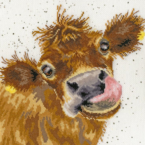 Bothy Threads - Wrendale - Cross Stitch Kit - Moo - Brown Cow