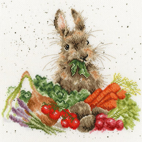 Bothy Threads - Wrendale - Cross Stitch Kit - Grow Your Own - Rabbit with Vegetables