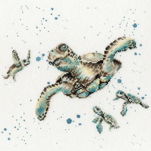 Bothy Threads - Wrendale - Cross Stitch Kit - Swimming School - Turtles