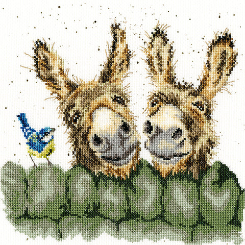 Bothy Threads - Wrendale - Cross Stitch Kit - Hee Haw - Donkey & Bluetit