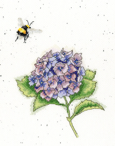 Bothy Threads - Wrendale - Cross Stitch Kit - The Busy Bee - Bee & Hydrangea