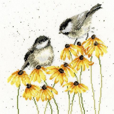 Bothy Threads - Wrendale - Cross Stitch Kit - Chitter Chatter - Birds on Flowers