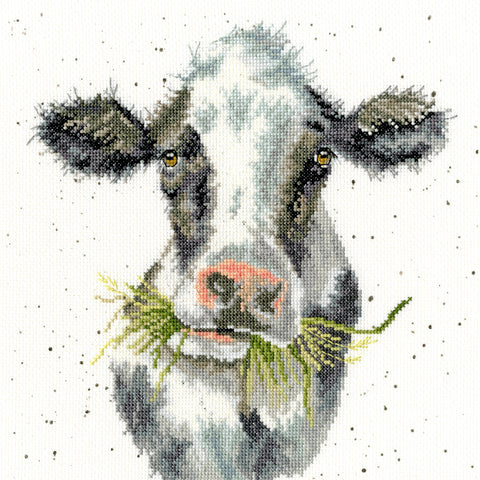 Bothy Threads - Wrendale - Cross Stitch Kit - Milk Maid - Black & White Cow