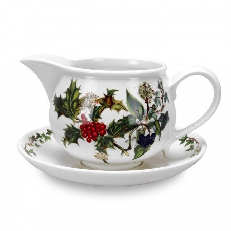 The Holly & the Ivy Gravy Boat & Stand