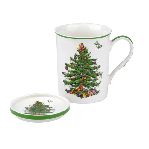 Spode Christmas Tree Mug & Coaster Set