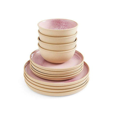 Portmeirion Minerals - 12 Piece Dinner Set - Rose Quartz