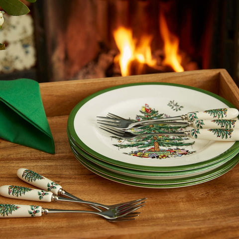 Spode Christmas Tree -  Box Set of 6 Pastry Forks