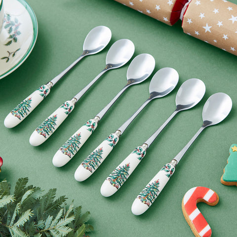 Spode Christmas Tree Tea Spoons - Box Set of 6