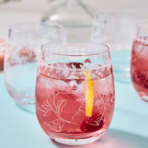 Botanic Garden - Gift Box Set of 4 Small Glass Tumblers