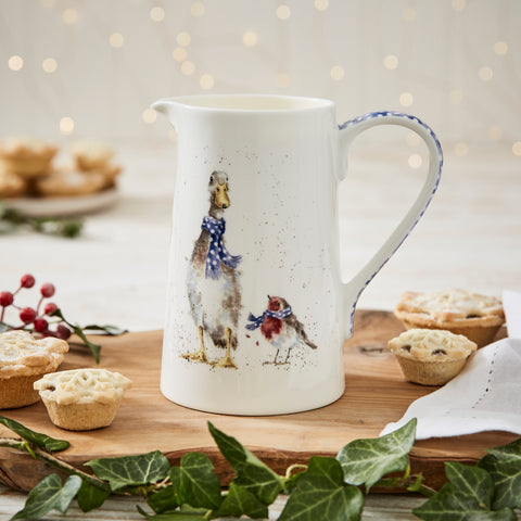 Wrendale - 1 Pint Jug - Christmas - Duck & Robin