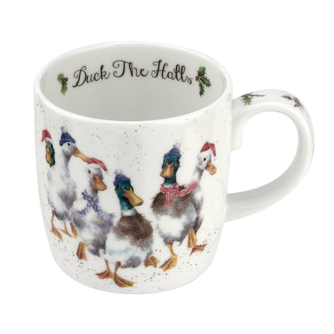 NEW - SPECIAL OFFER - LIMITED STOCK  - Wrendale - Christmas - Large Fine Bone China Mug - Duck the Halls Ducks