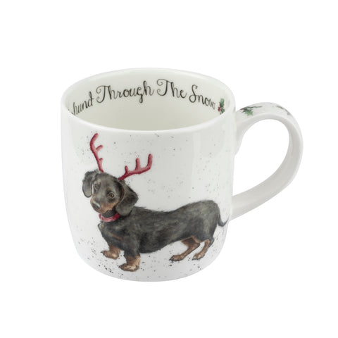 NEW - SPECIAL OFFER - LIMITED STOCK  - Wrendale - Christmas - Mug & Coaster Set - Dachshund Through The Snow