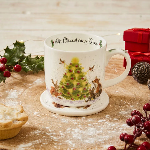 NEW - SPECIAL OFFER - LIMITED STOCK  - Wrendale - Christmas - Large Fine Bone China Mug - Oh Christmas Tree
