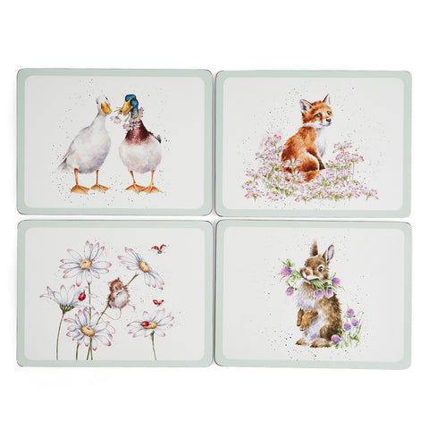 NEW - Wrendale - Placemats - Box Set of 4 - Wildflowers