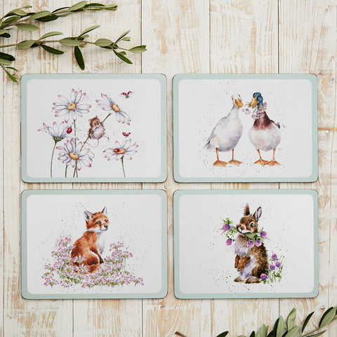 NEW - Wrendale - Placemats - Box Set of 4 - Wildflowers