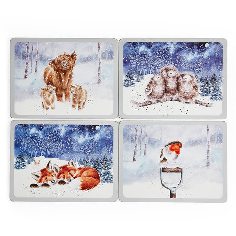 NEW - Wrendale - Winter Sky - Box Set of 4 Placemats
