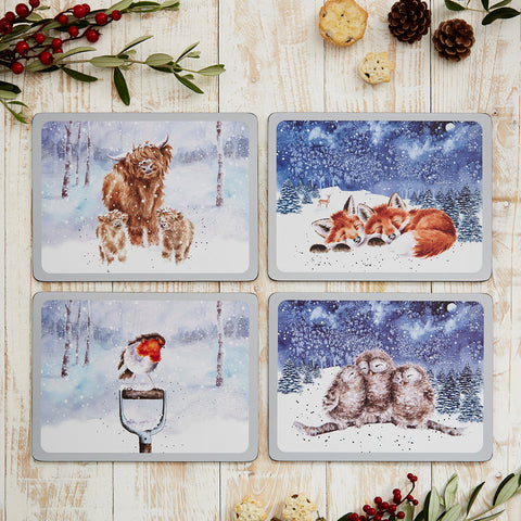 NEW - Wrendale - Winter Sky - Box Set of 4 Placemats