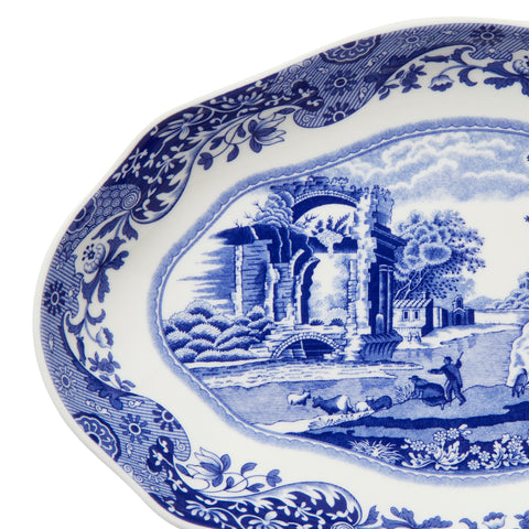 NEW - Spode - Blue Italian - Fluted Oval Dish