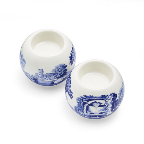 NEW - Spode - Blue Italian - Tealight Holders - Box Set of 2