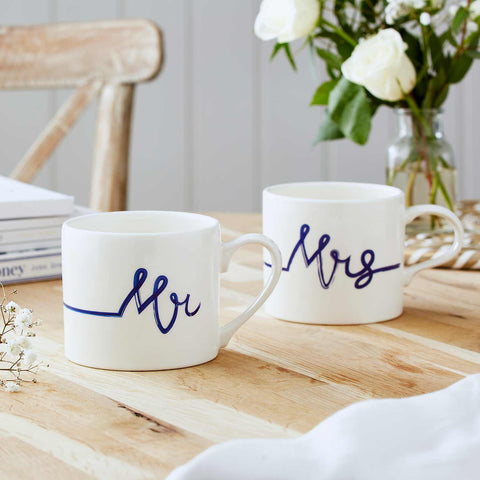 Portmeirion - Mug Meirion - Short Mug - Blue & White Mrs