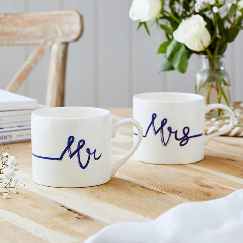 Portmeirion - Mug Meirion - Short Mug - Blue & White Mrs