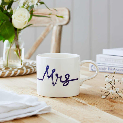 Portmeirion - Mug Meirion - Short Mug - Blue & White Mrs