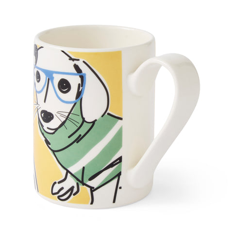 Portmeirion - Mug Meirion - Tall Mug - Bright Yellow Dogs
