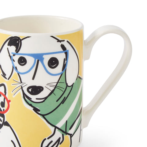 Portmeirion - Mug Meirion - Tall Mug - Bright Yellow Dogs