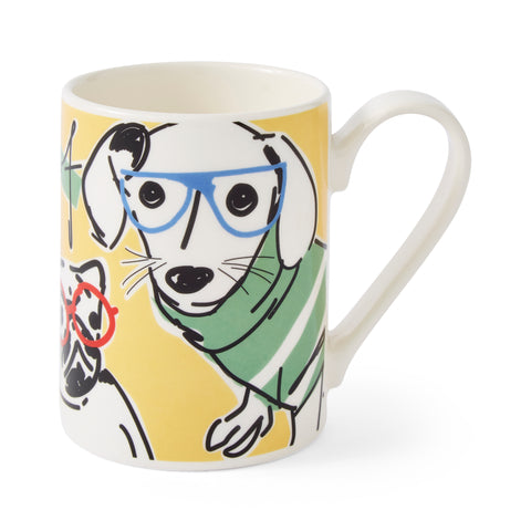 Portmeirion - Mug Meirion - Tall Mug - Bright Yellow Dogs